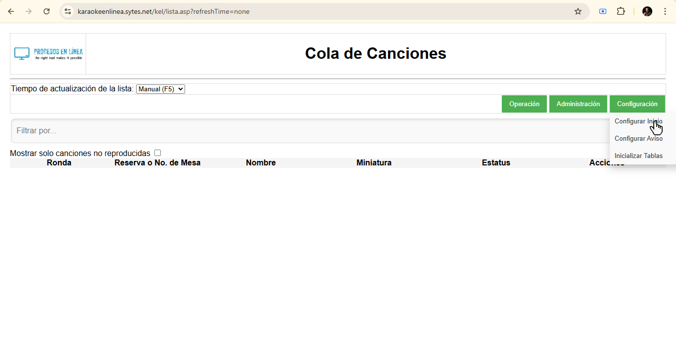 Configura todas las opciones de inicio